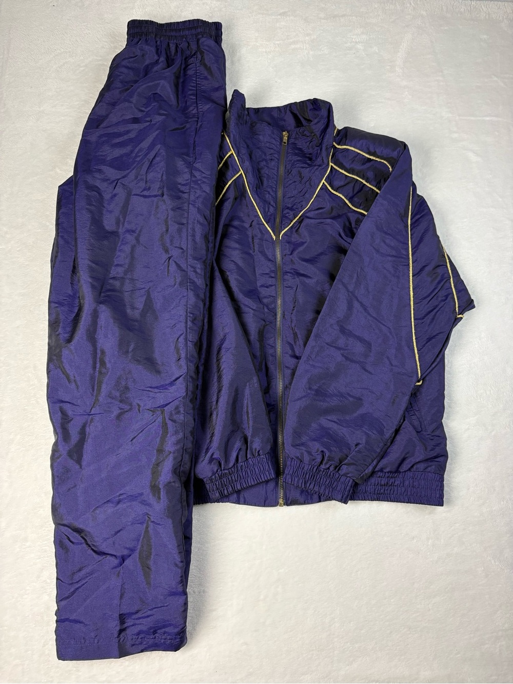 Purple Tracksuit with Gold Piping